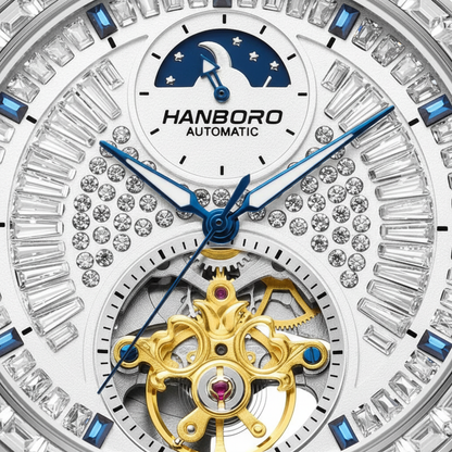 HANBORO 8037 - Automatic Men's Watch with Diamond Accents HANBORO