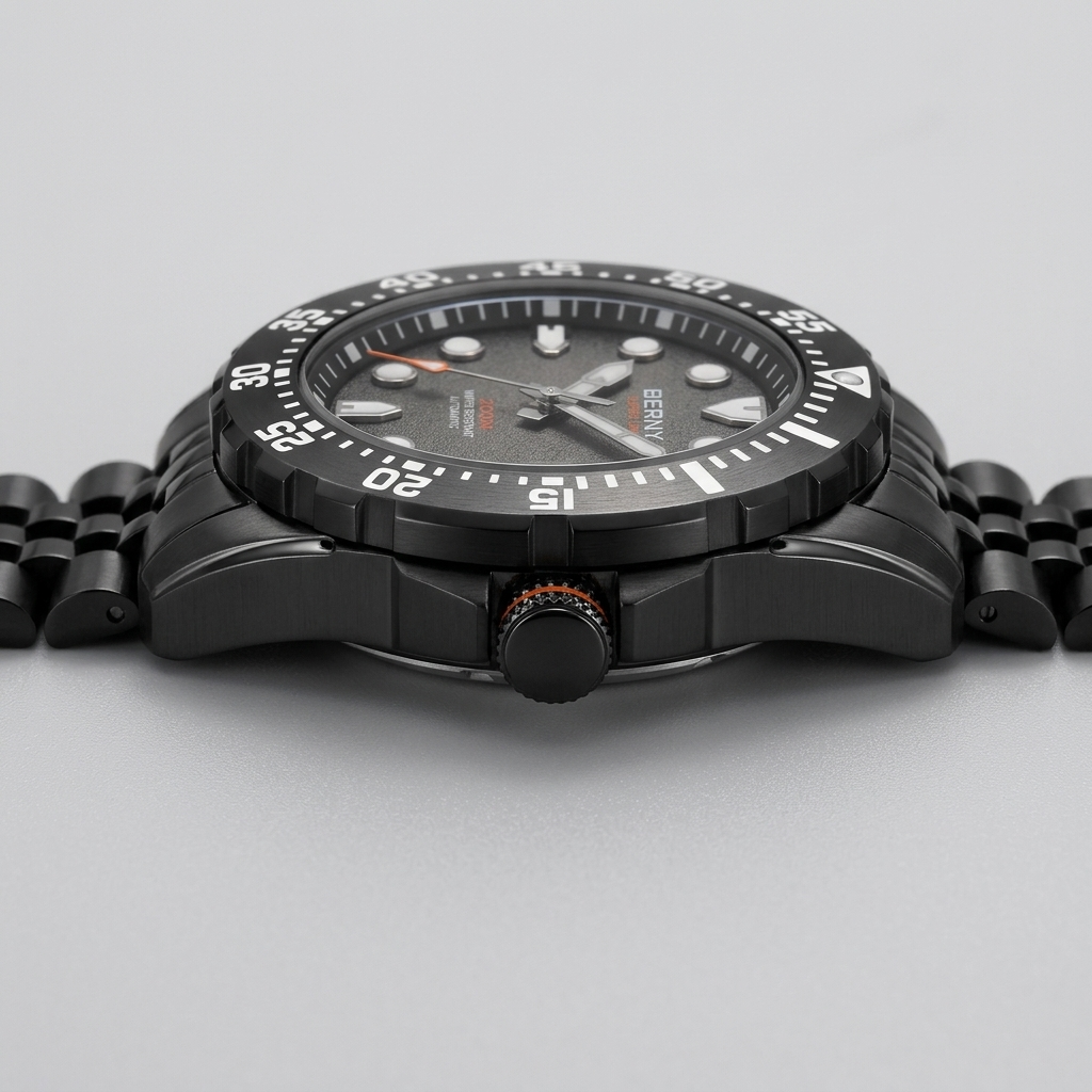 BERNY AM151M - side profile case crown