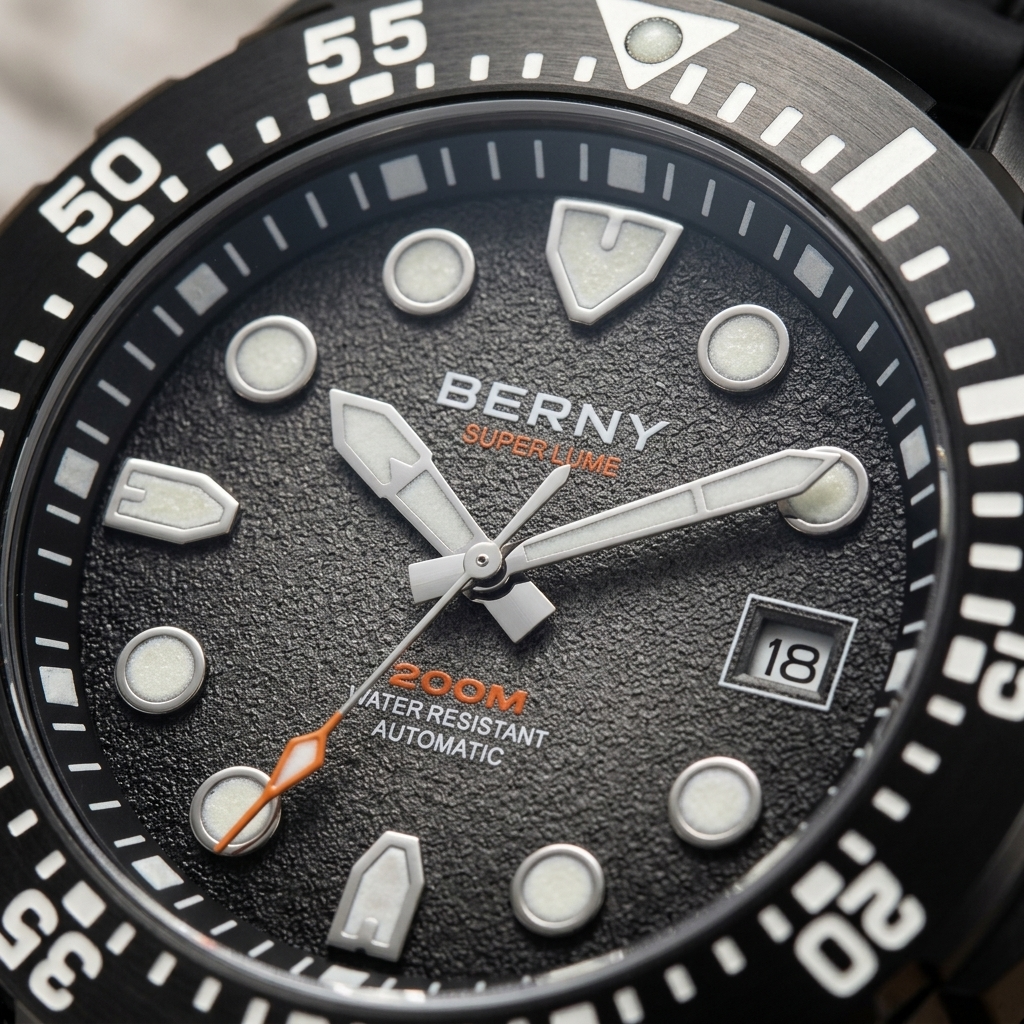 BERNY AM151M - dial macro detail