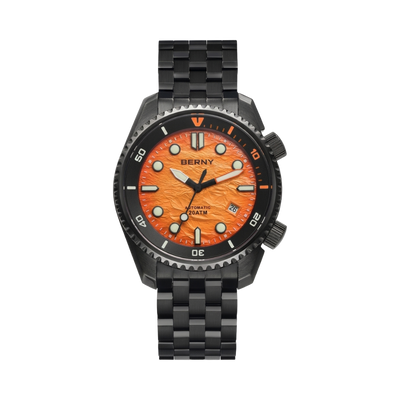 BERNY AM155M - orange dial front view packshot