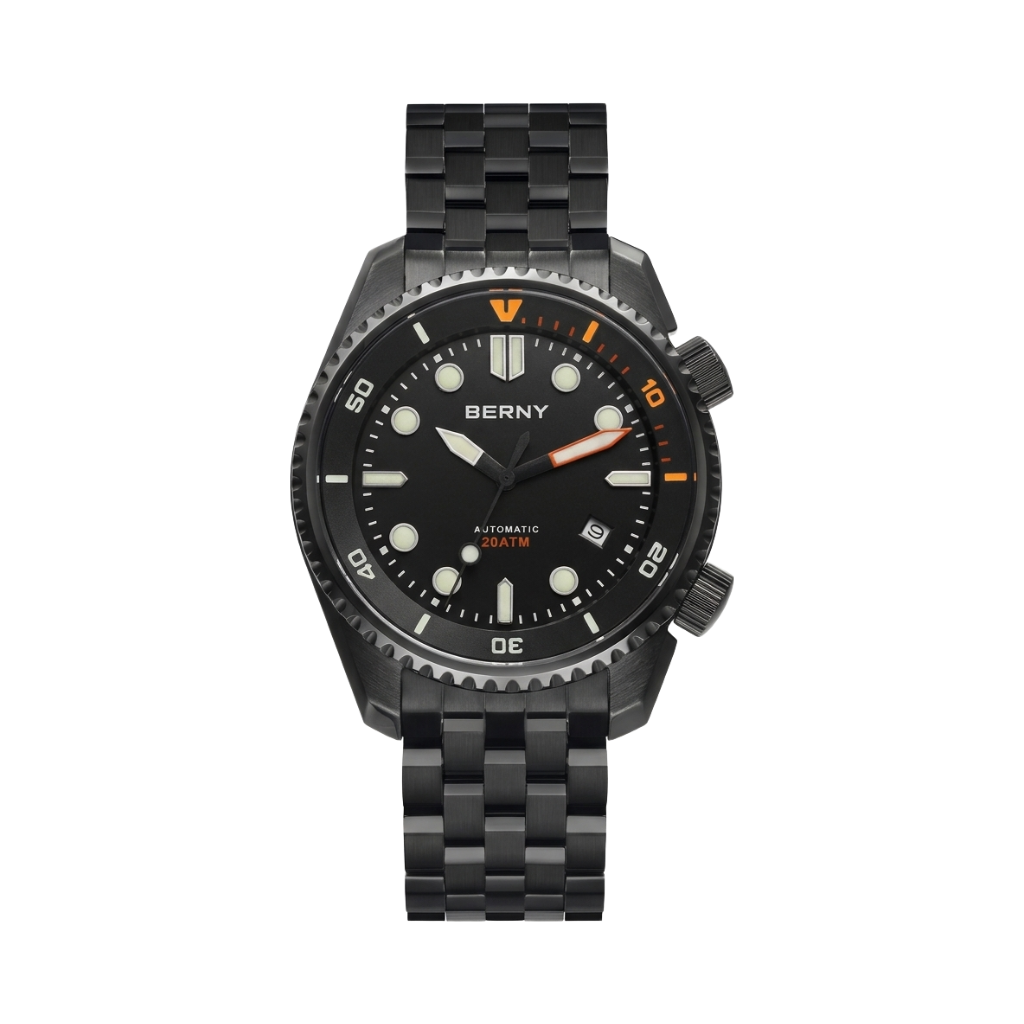 BERNY AM155M - black dial front view packshot