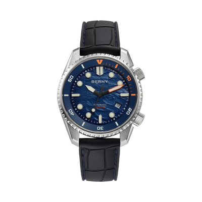 BERNY AM155M - blue dial front view packshot