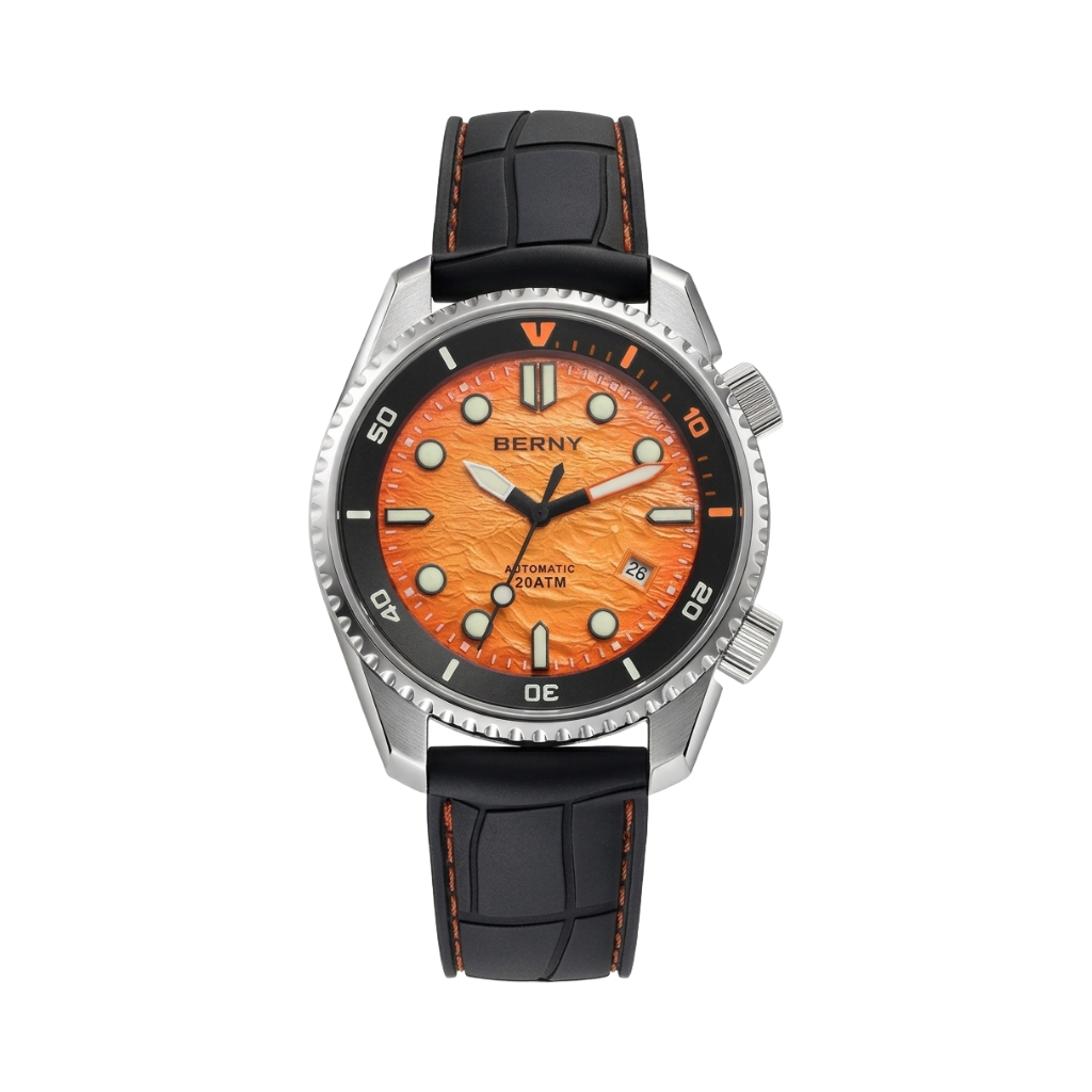 BERNY AM155M - orange dial front view packshot