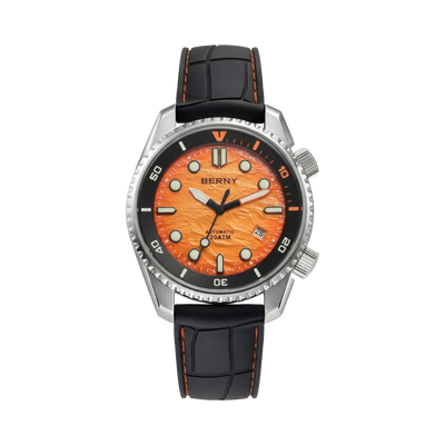 BERNY AM155M - orange dial front view packshot