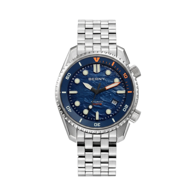 BERNY AM155M - blue dial front view packshot