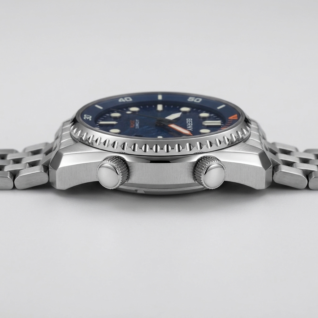 BERNY AM155M - side profile case crown