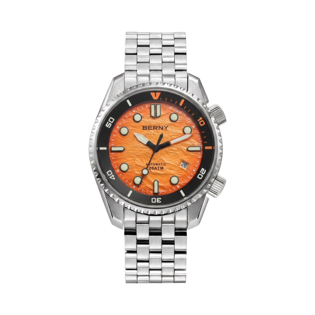BERNY AM155M - orange dial front view packshot