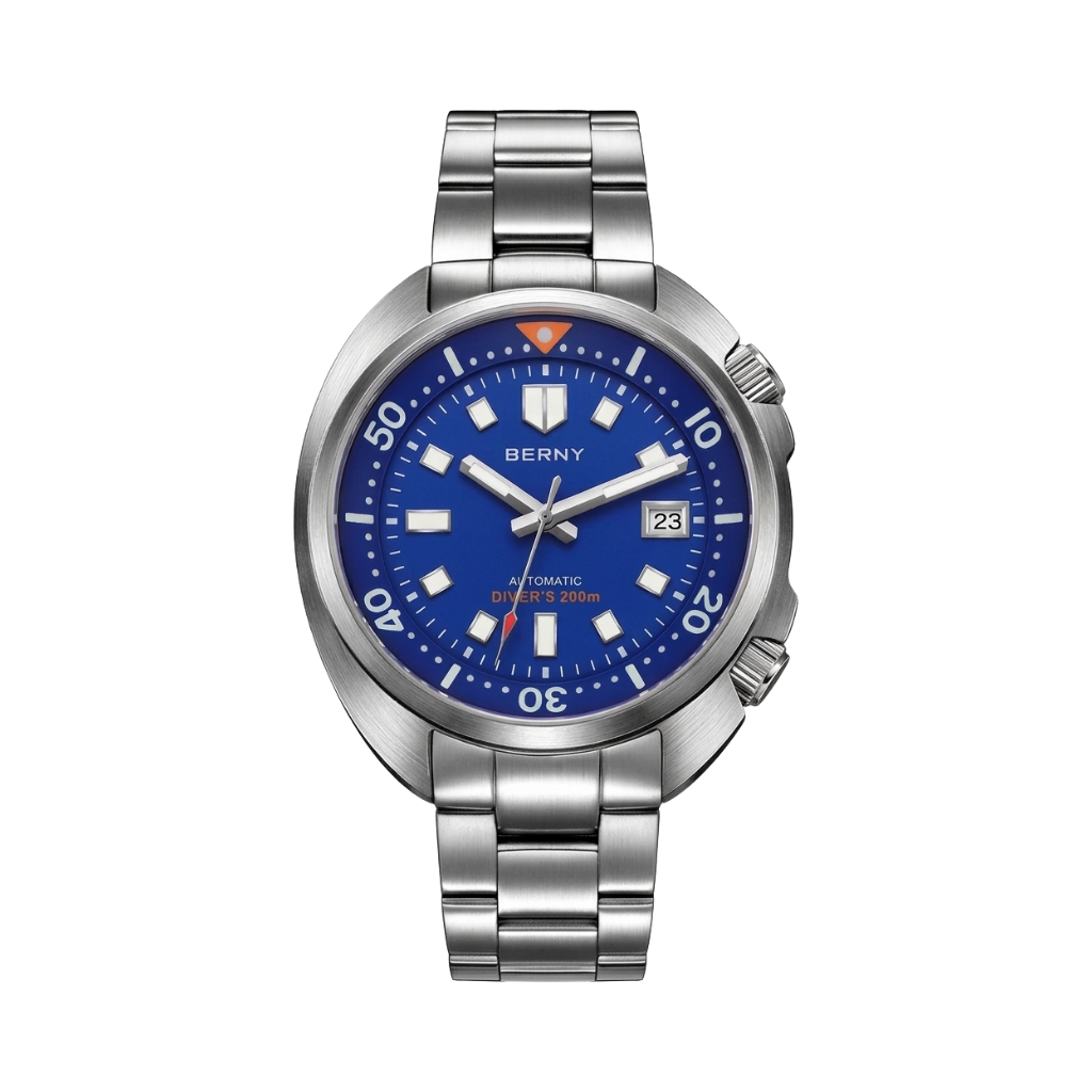 BERNY AM1970M - blue dial front view packshot