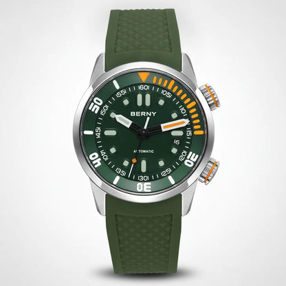 Berny AM339M - minimalist luxury timepiece, clean studio background, elegant centered wristwatch