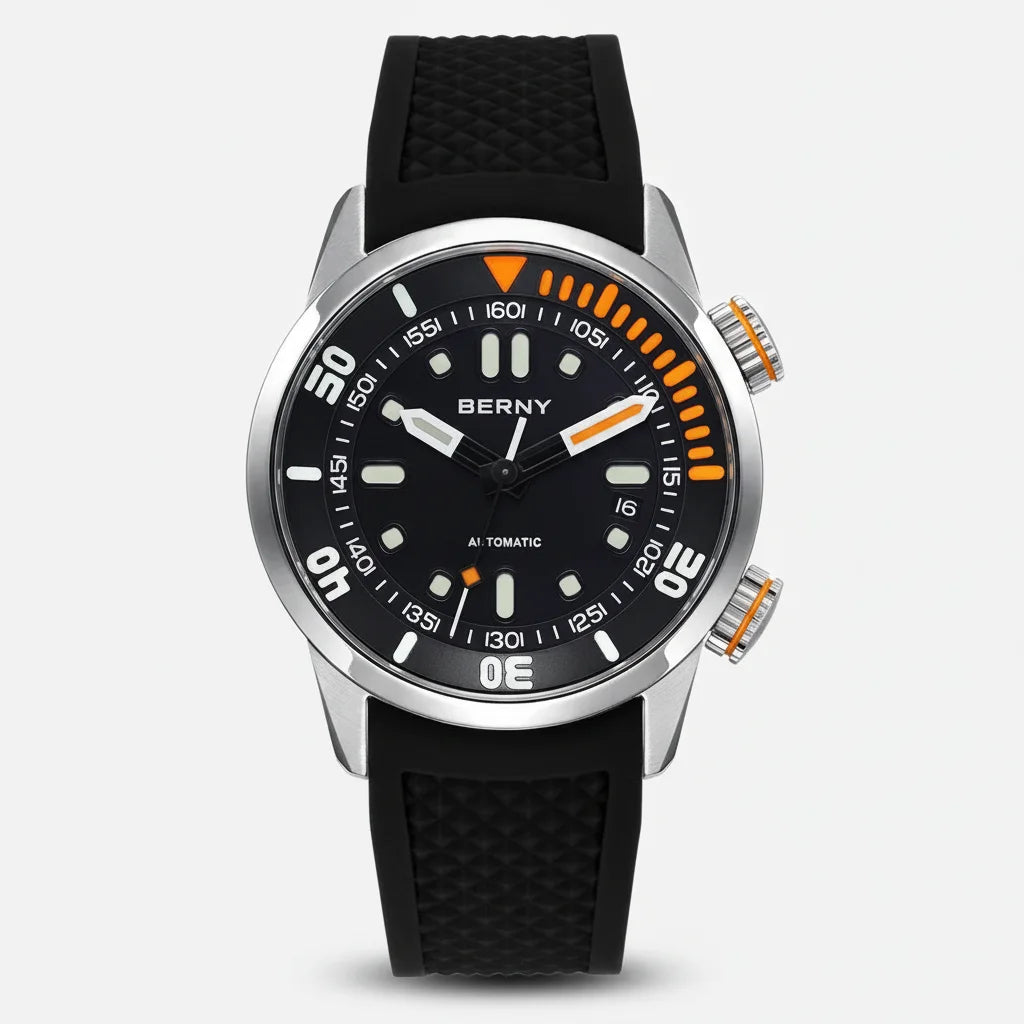 Berny AM339M - centered minimalist watch, elegant studio lighting, clean background