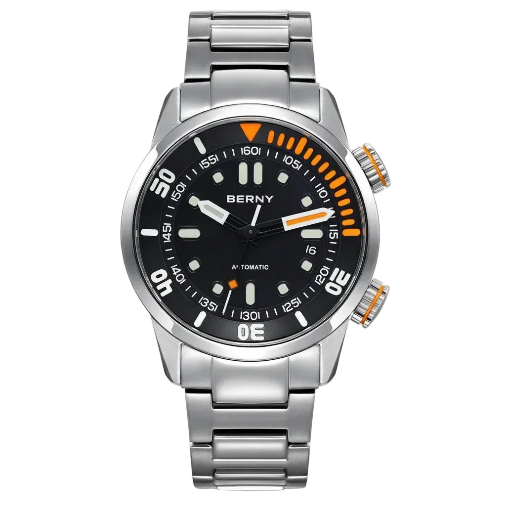 BERNY AM339M - black dial front view
