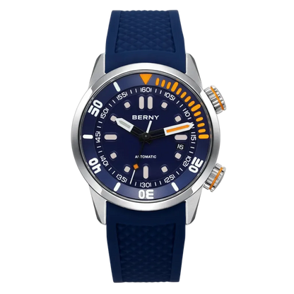 Berny AM339M - centered wristwatch, minimalist backdrop, elegant lighting