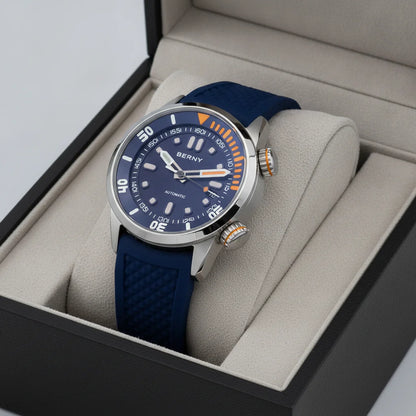 Berny AM339M - macro watch dial, minimalist studio backdrop, detailed horology close-up