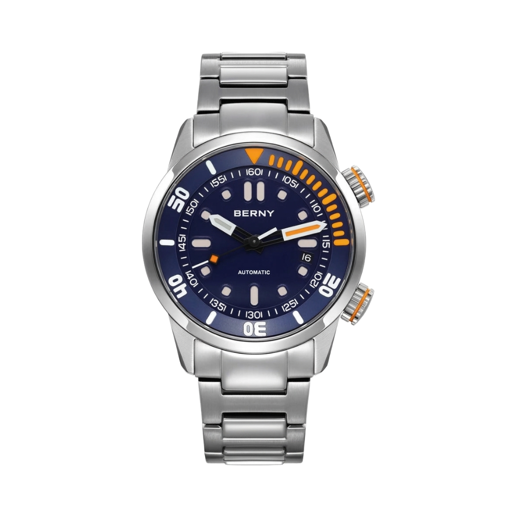 BERNY AM339M - blue dial front view packshot