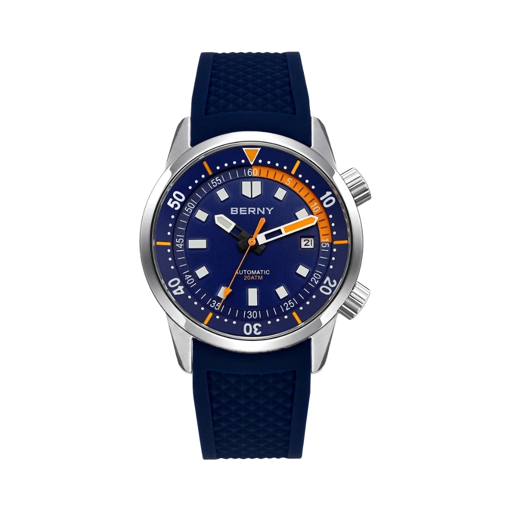 BERNY AM439M - blue dial front view packshot