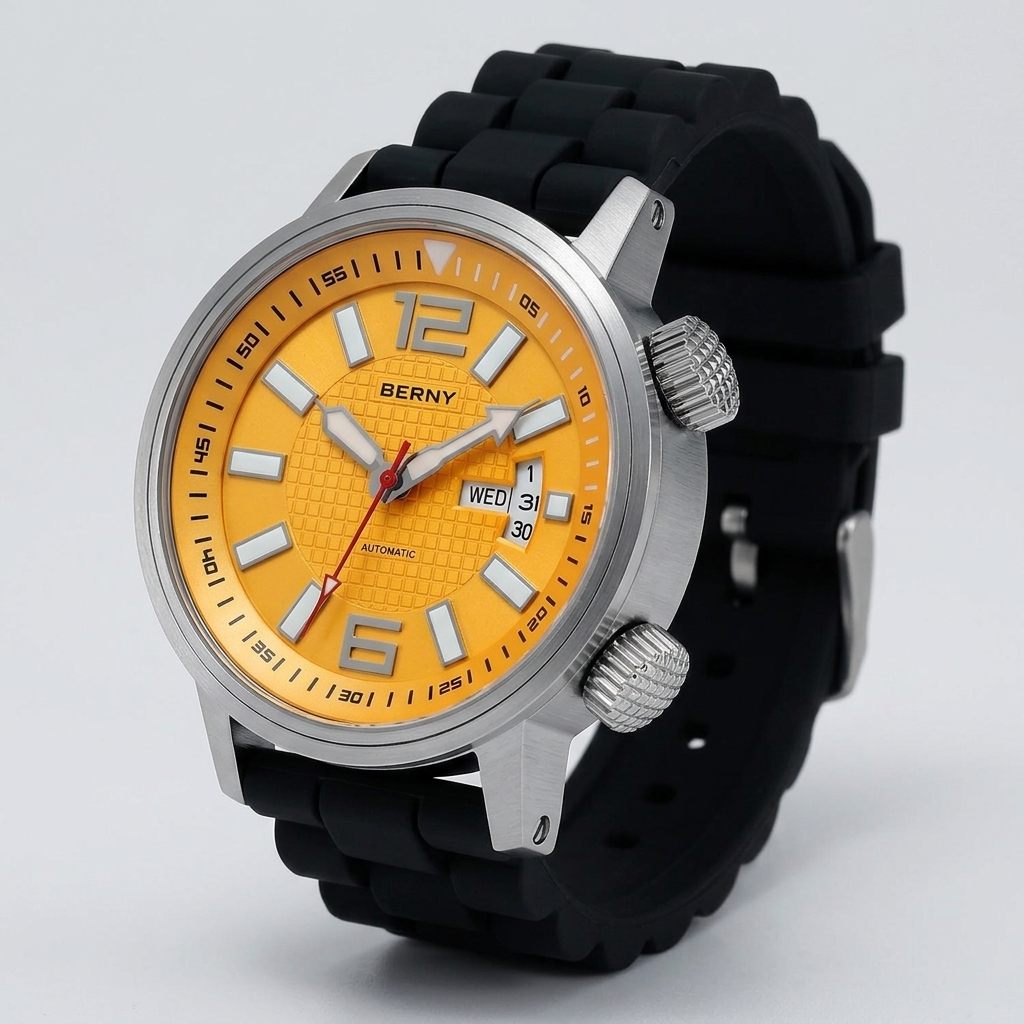 BERNY AM7081M - three-quarter case view