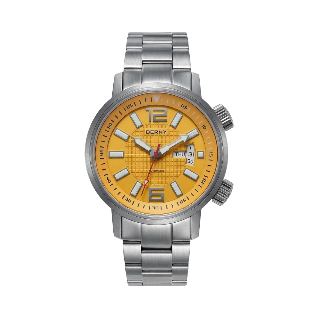 BERNY AM7081M - yellow dial front view packshot