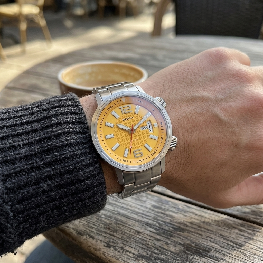 BERNY AM7081M - wrist shot lifestyle