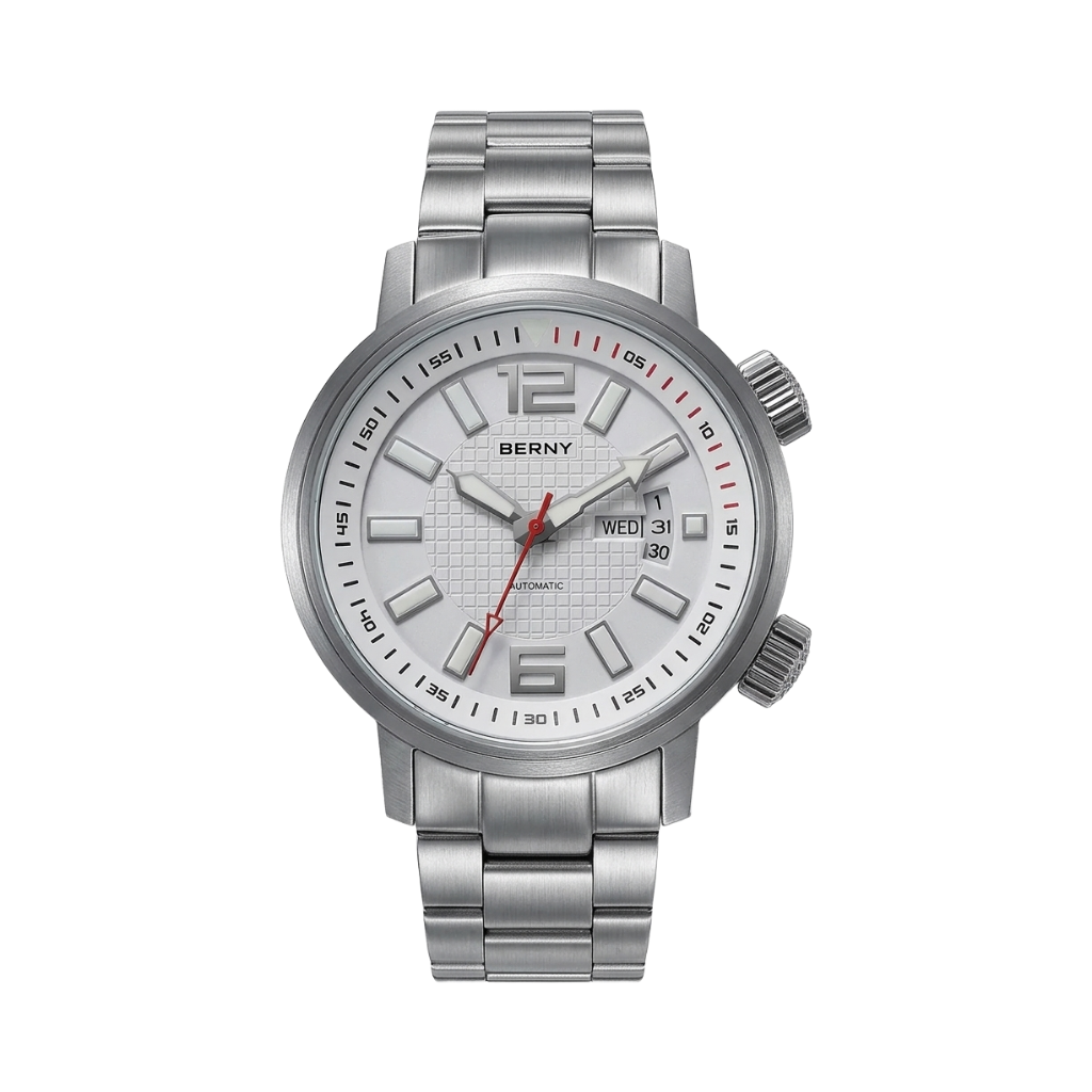 BERNY AM7081M - white dial front view packshot
