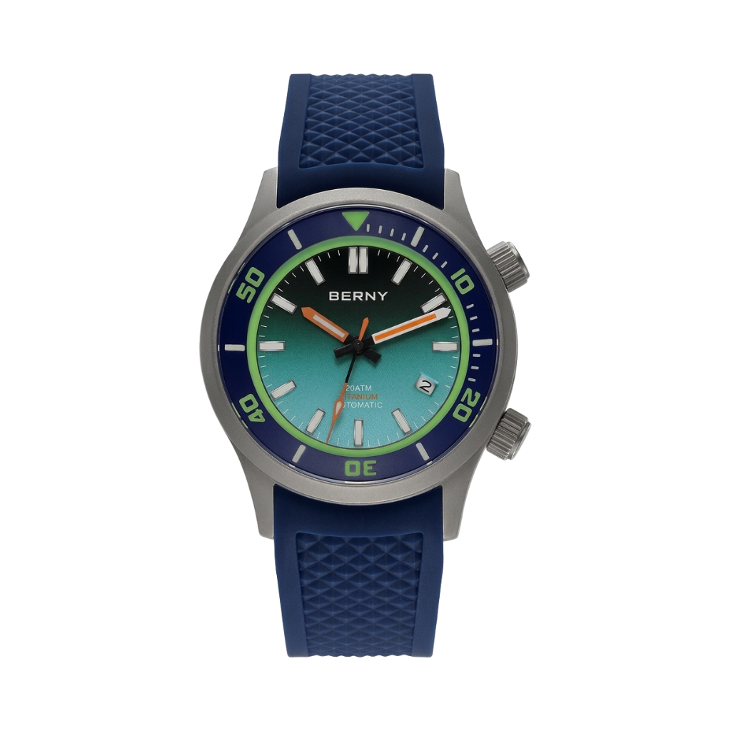 BERNY AMT149M - turquoise dial front view packshot