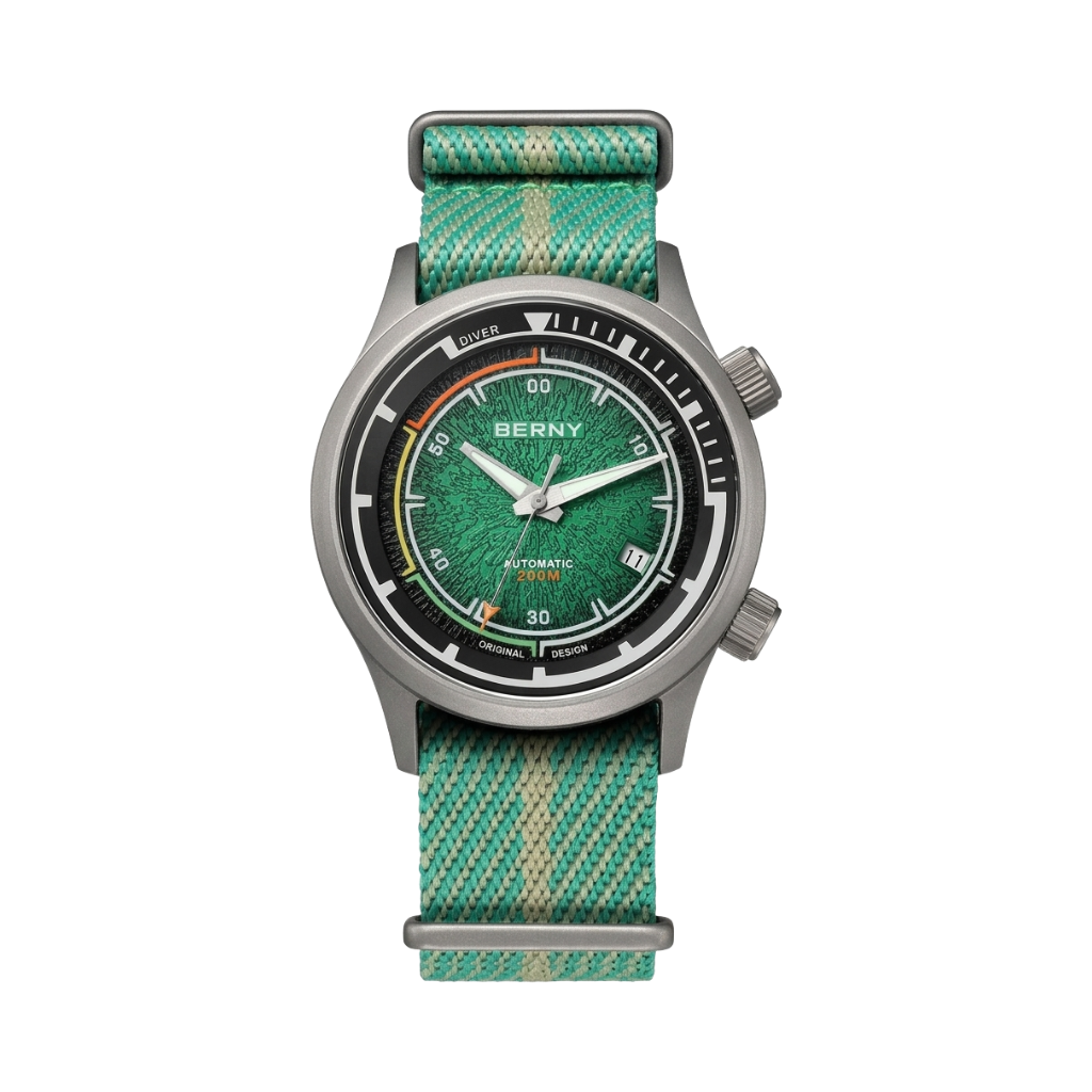 BERNY AMT159M - green dial front view packshot