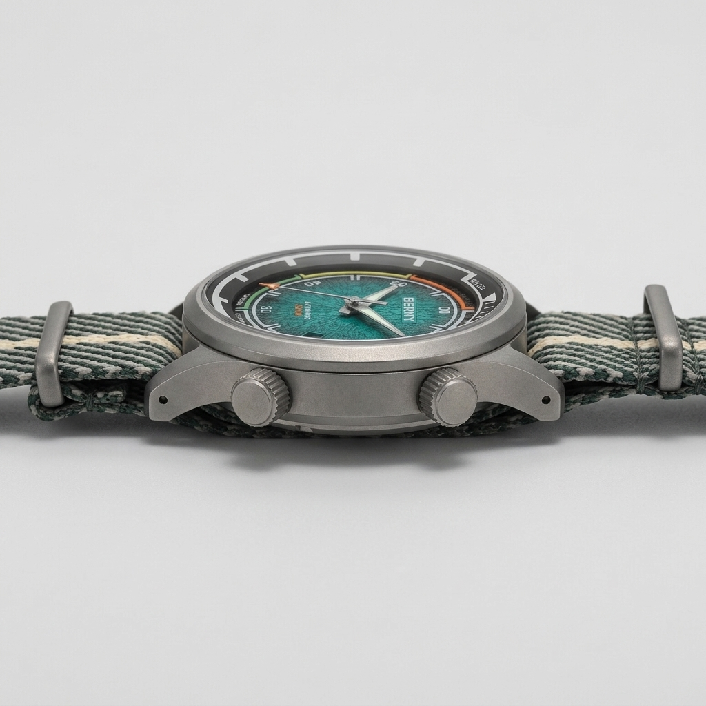 BERNY AMT159M - side profile case crown