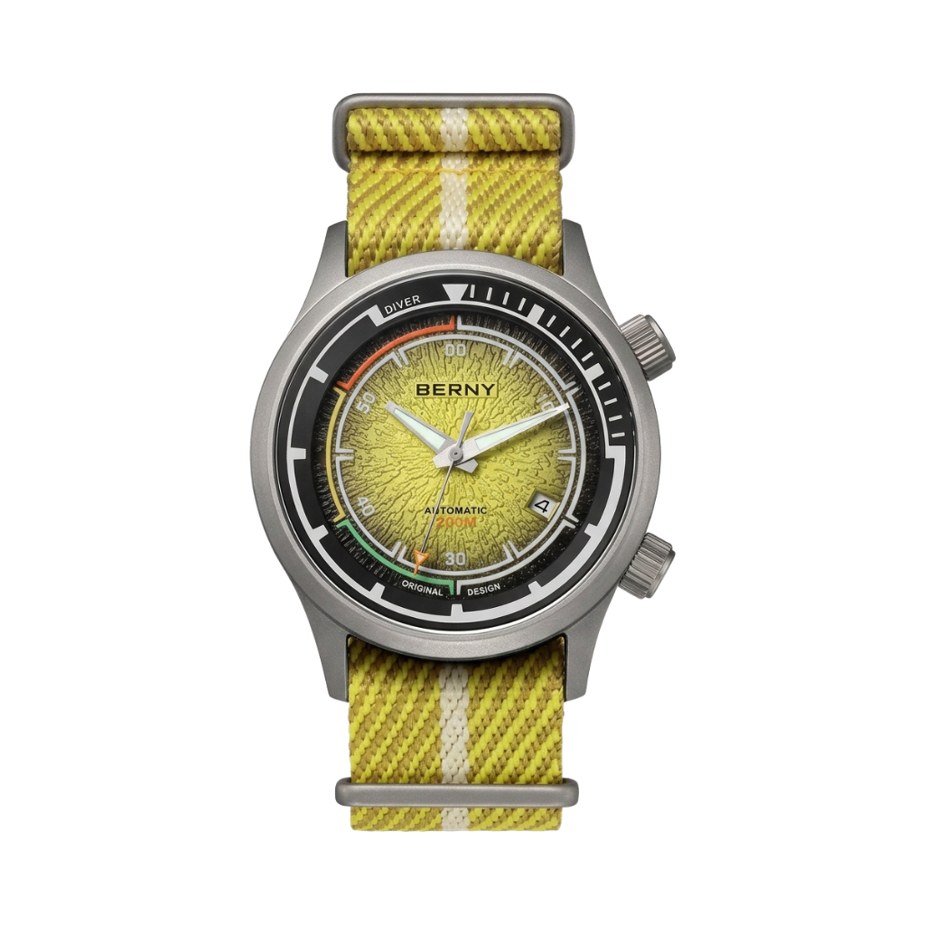 BERNY AMT159M - yellow dial front view packshot