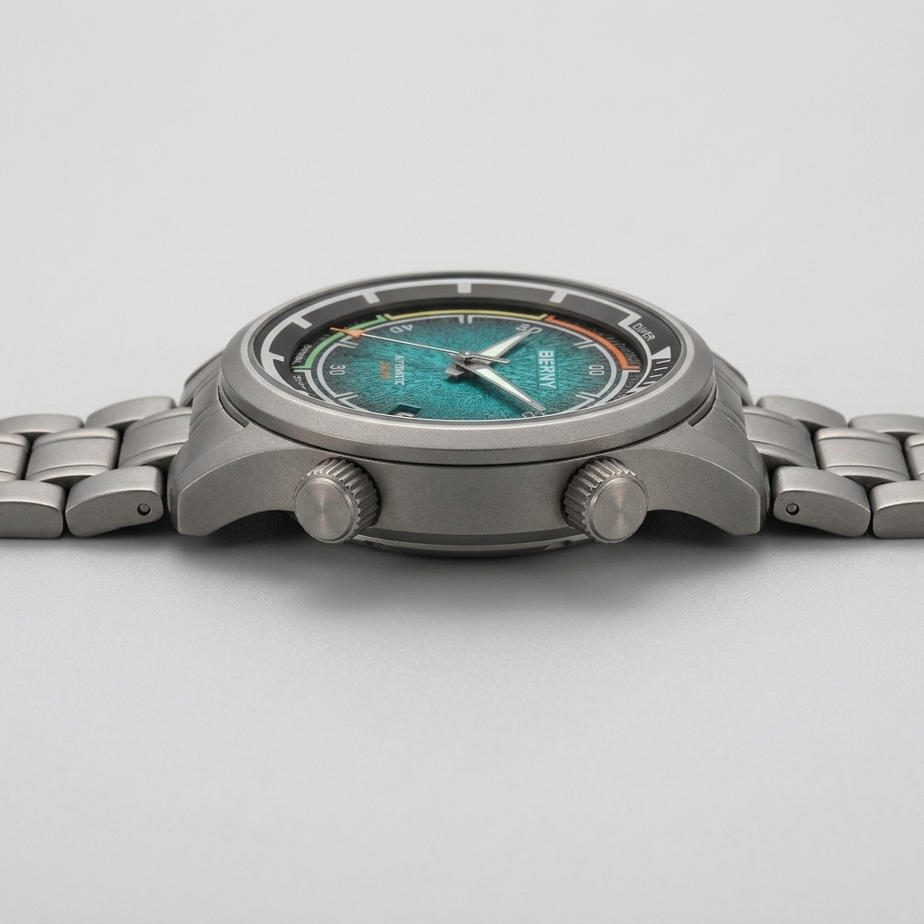 BERNY AMT159M - side profile case crown