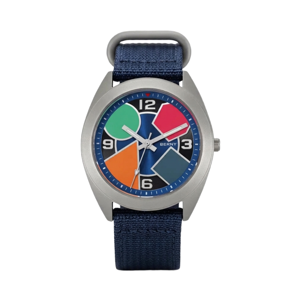 BERNY T2570M - blue dial front view packshot
