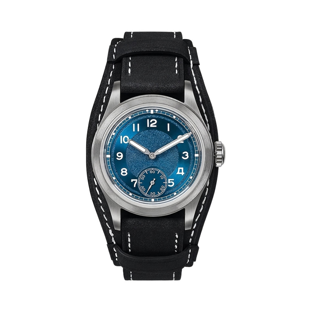 BODERRY HOU H1 - blue dial black strap front view packshot