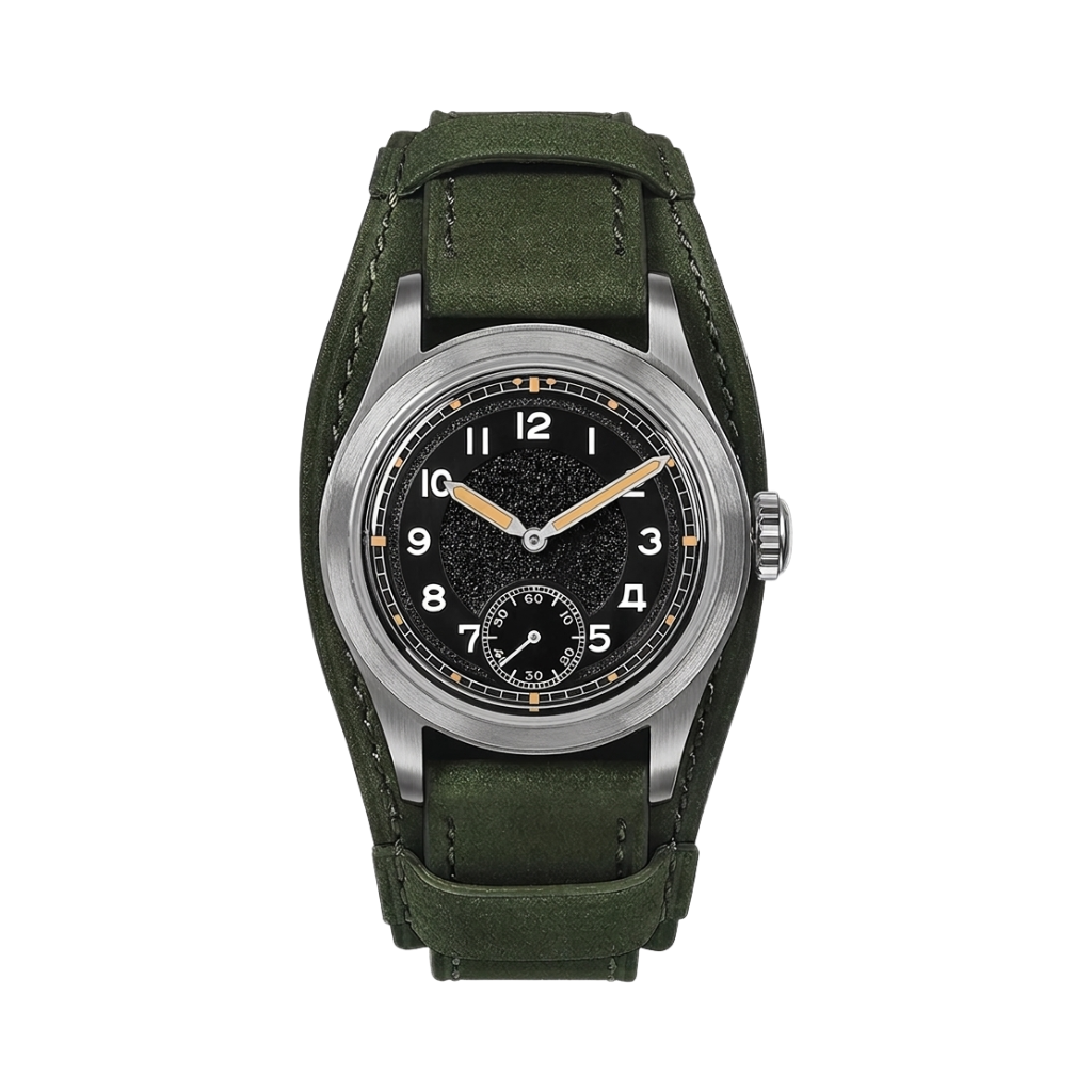 BODERRY HOU H1 - black dial green strap front view packshot