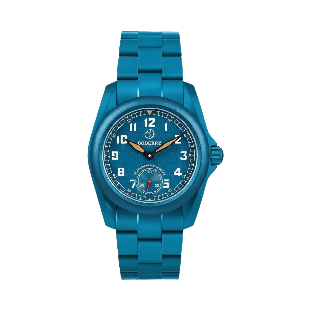 BODERRY Voyager S72 - blue dial no date front view packshot