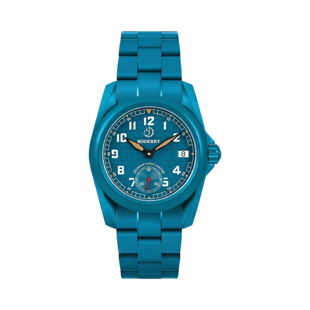 BODERRY Voyager S72 - blue dial with date front view packshot