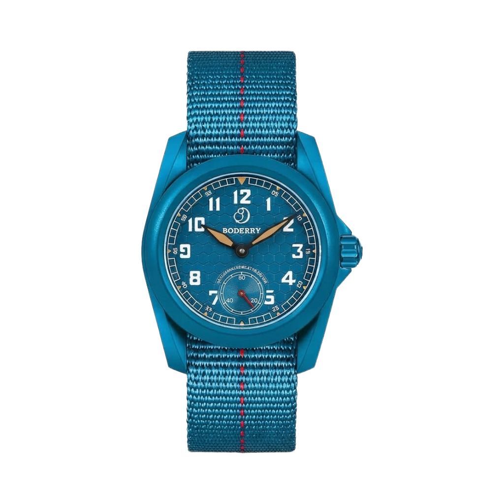 BODERRY Voyager S72 - blue dial no date front view packshot