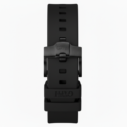BONEST GATTI BG5502 mechanical skeleton watch for men black silicone strap with stainless steel buckle detail