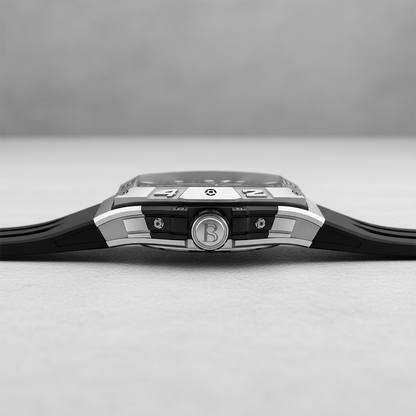 Bonest Gatti BG5701 Phantom Speed skeleton automatic watch side profile showing case thickness and crown