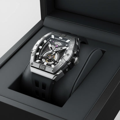 Bonest Gatti BG5701 men’s skeleton automatic watch Phantom Speed displayed in luxury presentation box