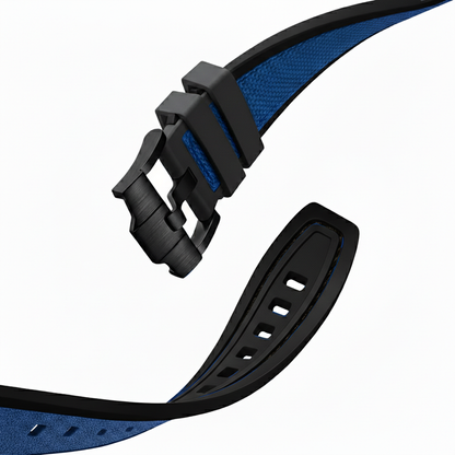 Bonest Gatti BG5803 blue strap detail showing black buckle and textured rubber material