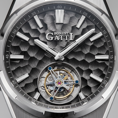 BONEST GATTI BG7005 - Aut - dial macro, technical horology, texture detail