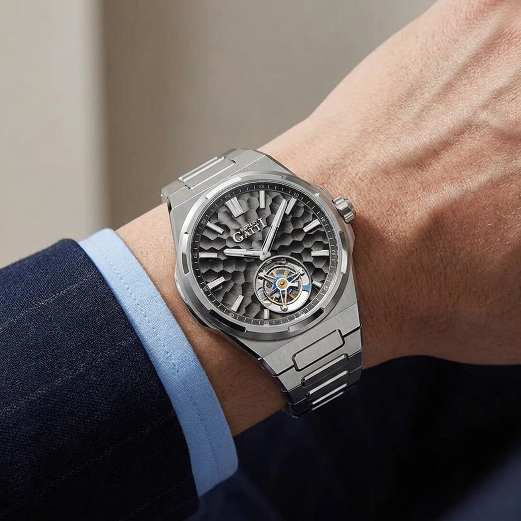 BONEST GATTI BG7005 - Aut - on wrist, dark suit
