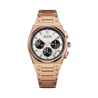 BONEST GATTI BG8016 - rose gold white dial front view packshot