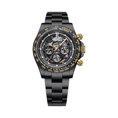 BONEST GATTI BG8019 - black gold front view packshot