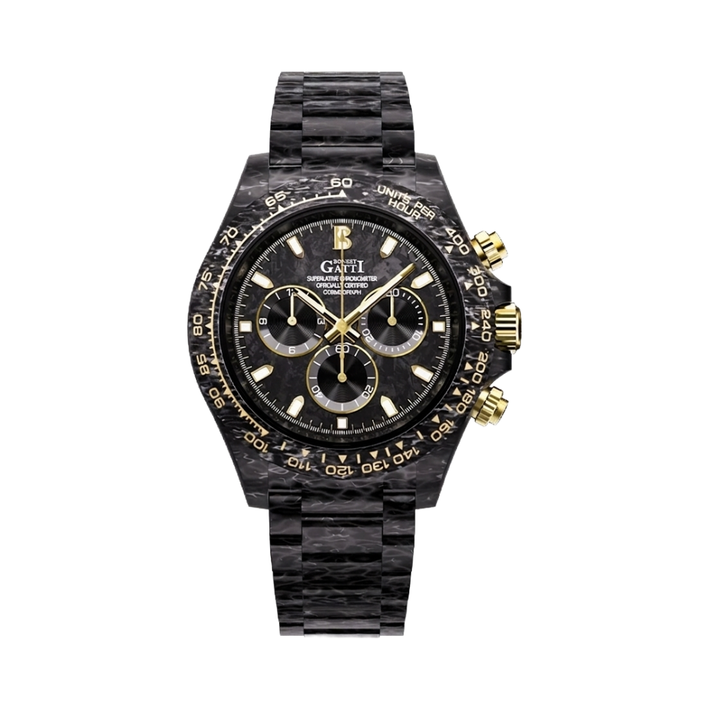 BONEST GATTI BG9012 - black gold front view packshot