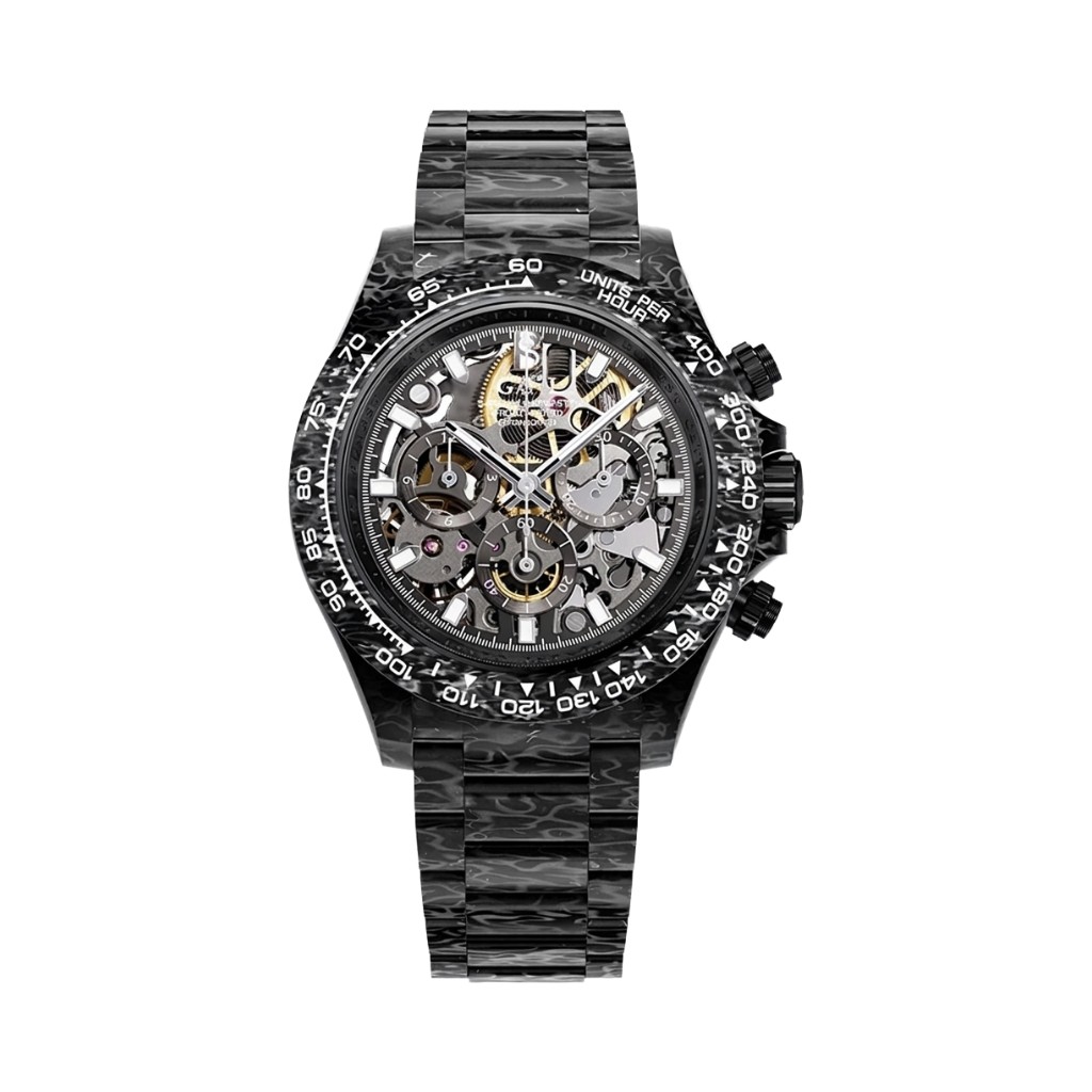 BONEST GATTI BG9014 - Skeleton Carbon Chronograph with Forged Carbon Bracelet