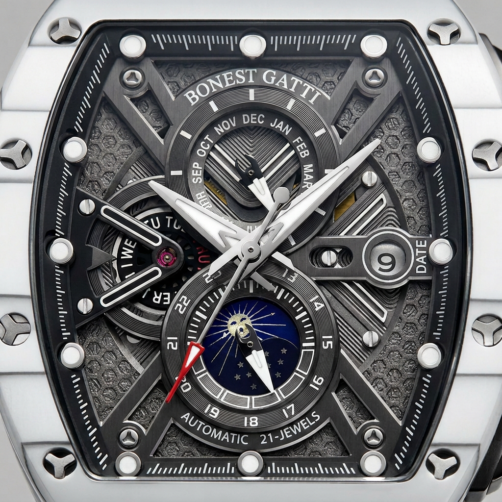 BONEST GATTI FW-6007 - Me - luxury watch, sleek, refined, studio