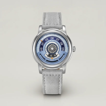Breitvacher AM160L - centered luxury wristwatch, minimalist studio background, soft lighting