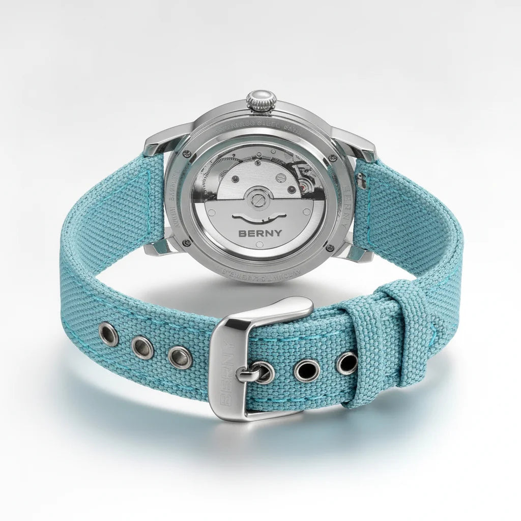 Breitvacher AM160L - engraved watch caseback, polished steel detail, luxury macro lighting