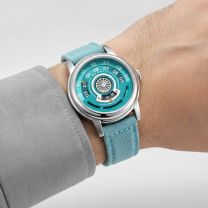 Breitvacher AM160L - centered luxury watch, minimalist studio background, elegant soft lighting