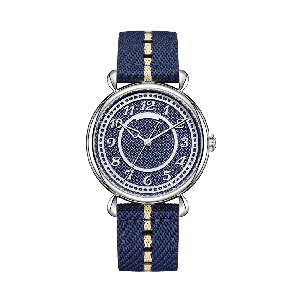 BREITVACHER Basketweave - navy blue dial front view packshot