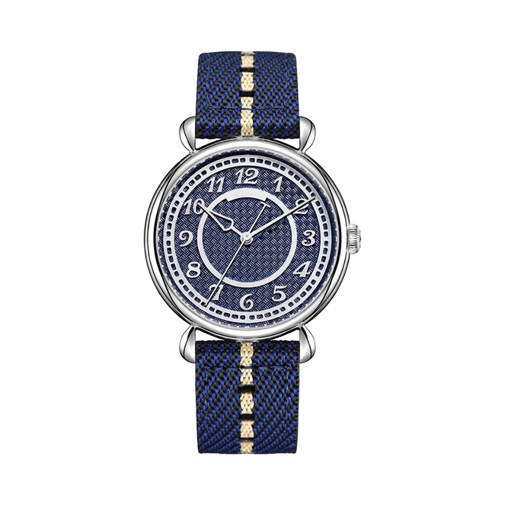 BREITVACHER Basketweave - navy blue dial front view packshot